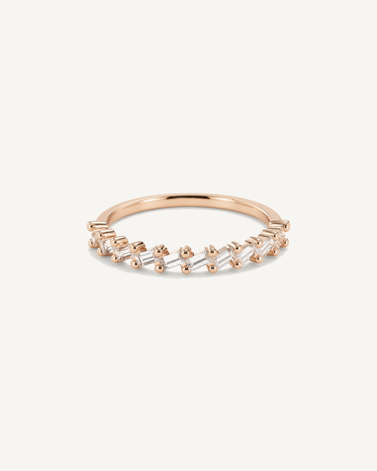 Angled Baguette Ring product image on Oyster Silk background