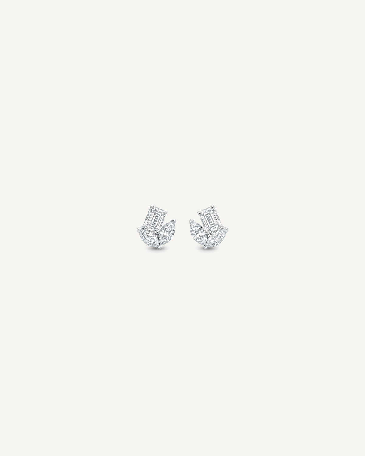 Baguette Fan Studs product image on Oyster Silk background