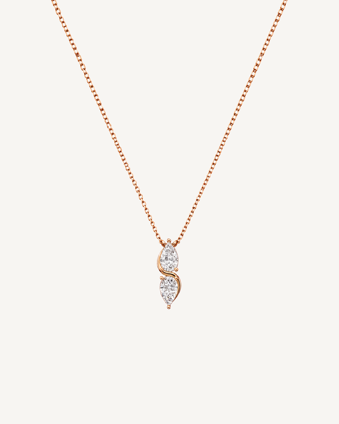 Double Pear Necklace product image on Oyster Silk background