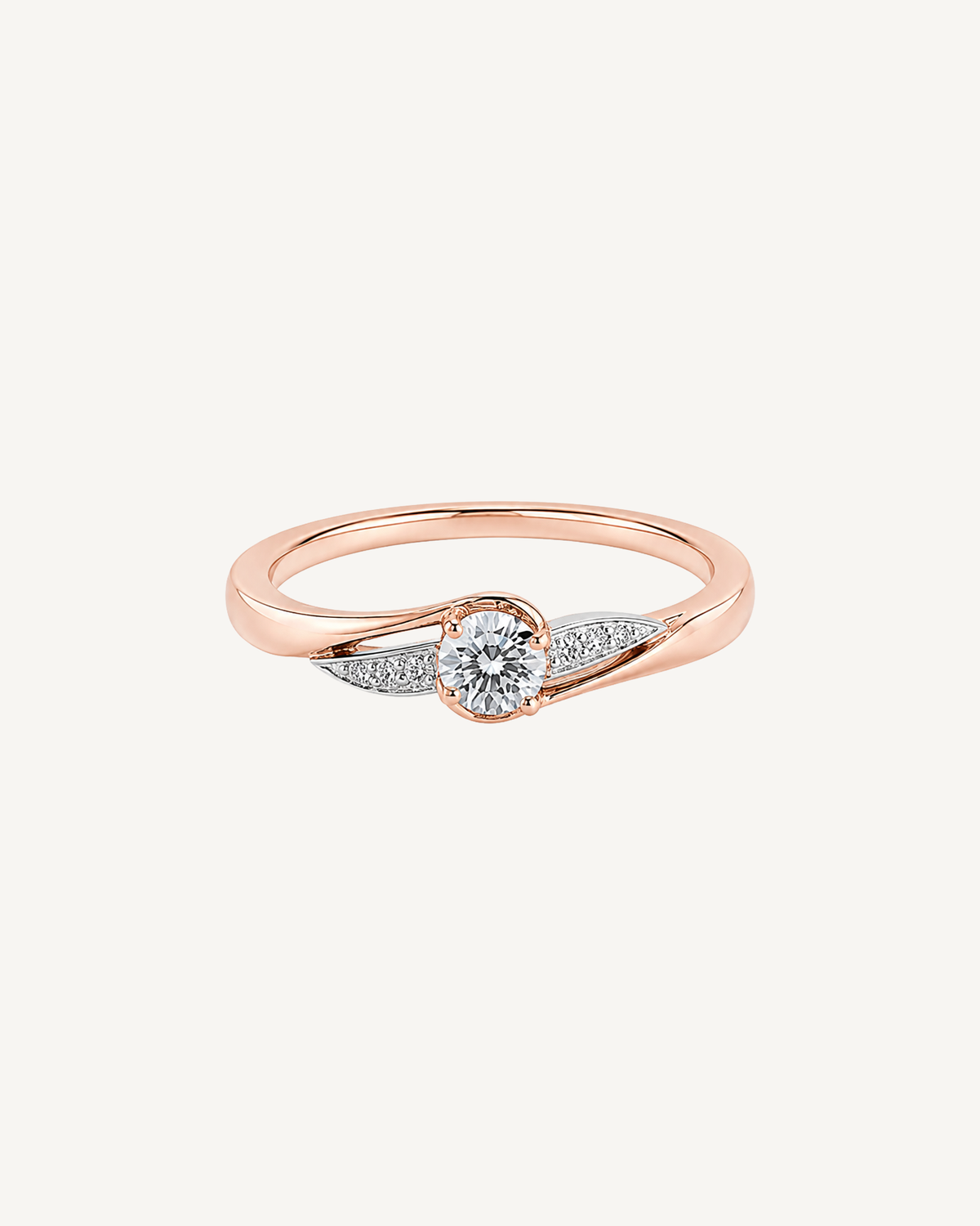 Leaf Solitaire Ring product image on Oyster Silk background