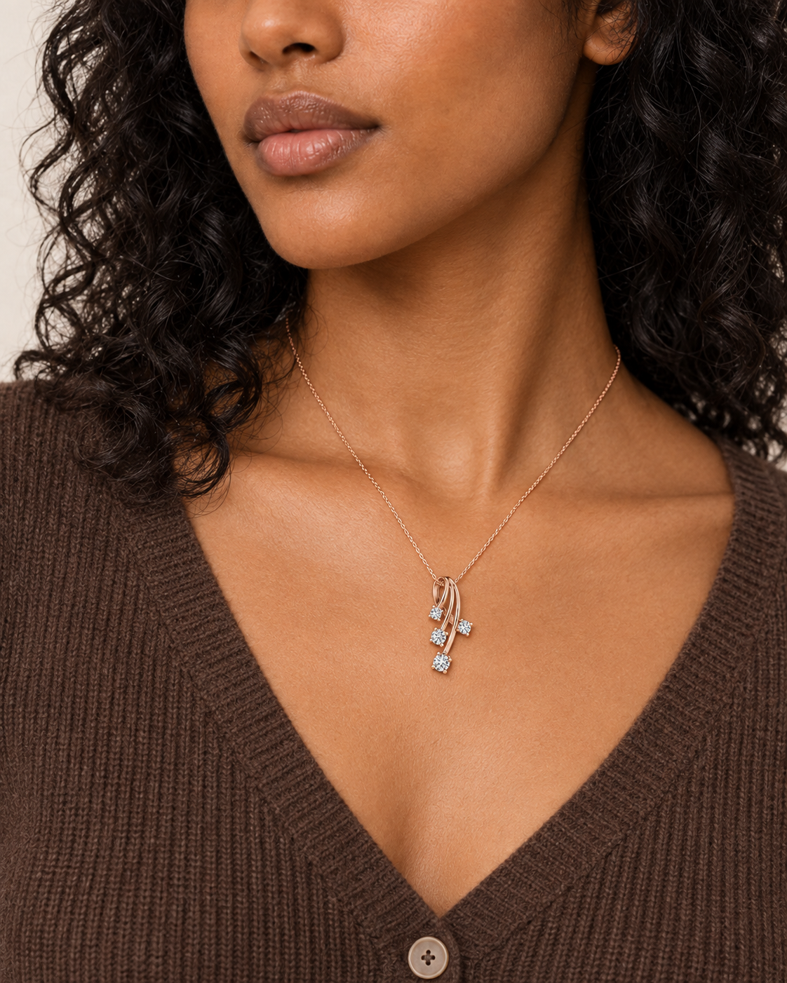 Falling Round Necklace — Second worn