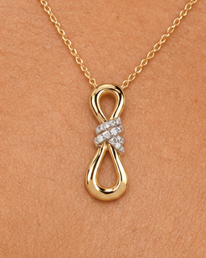 Figure-Eight Necklace — Close worn