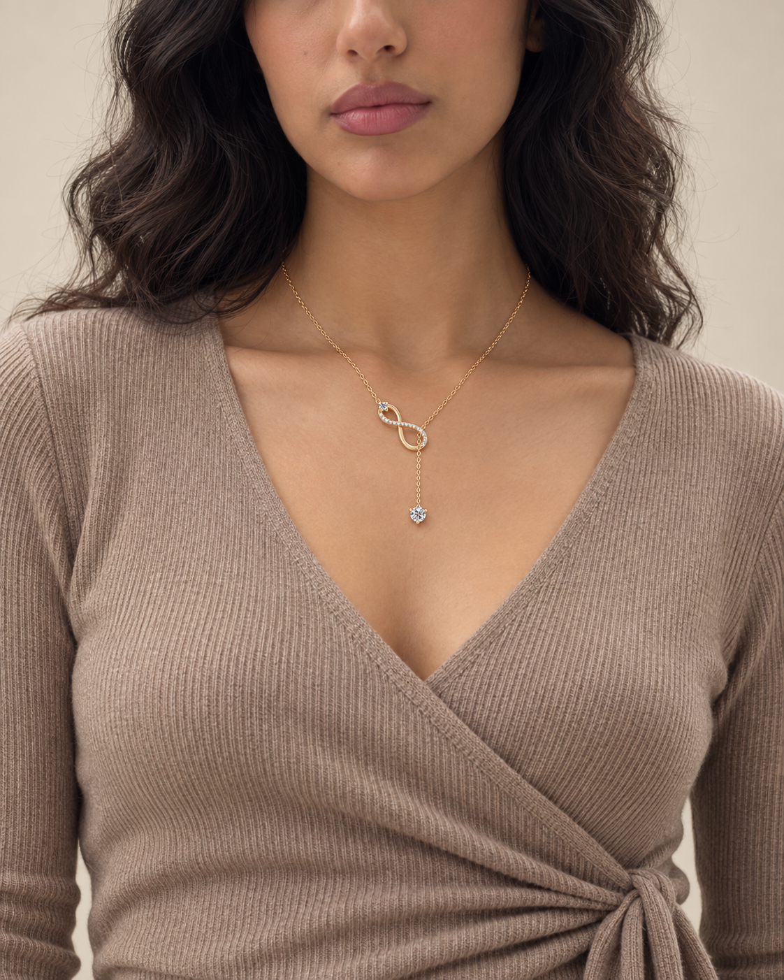 Infinity Lariat Necklace — Second worn