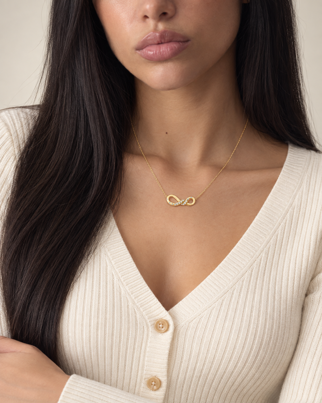 Infinity Station Necklace — Second worn