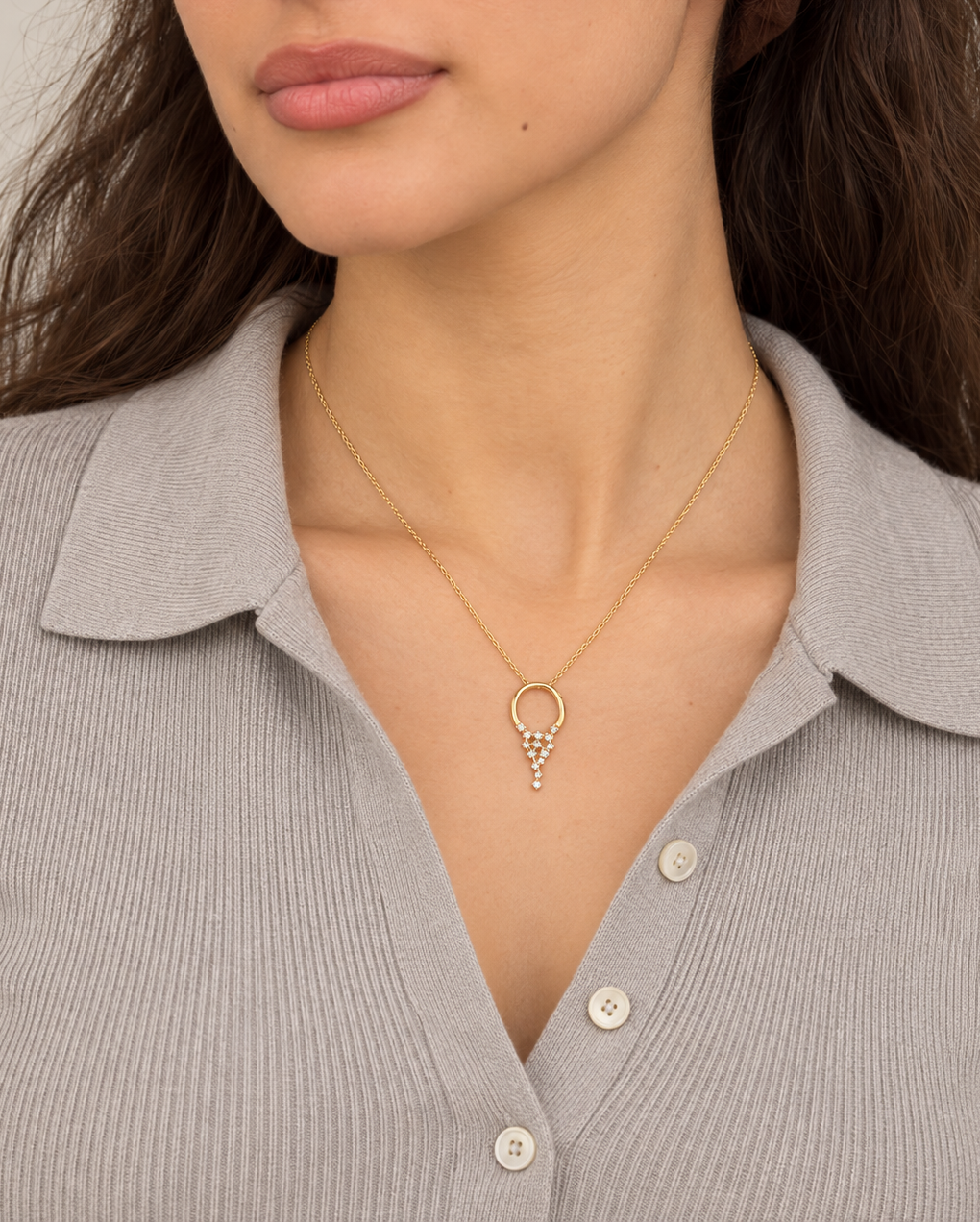 Lattice Drop Necklace — Second worn