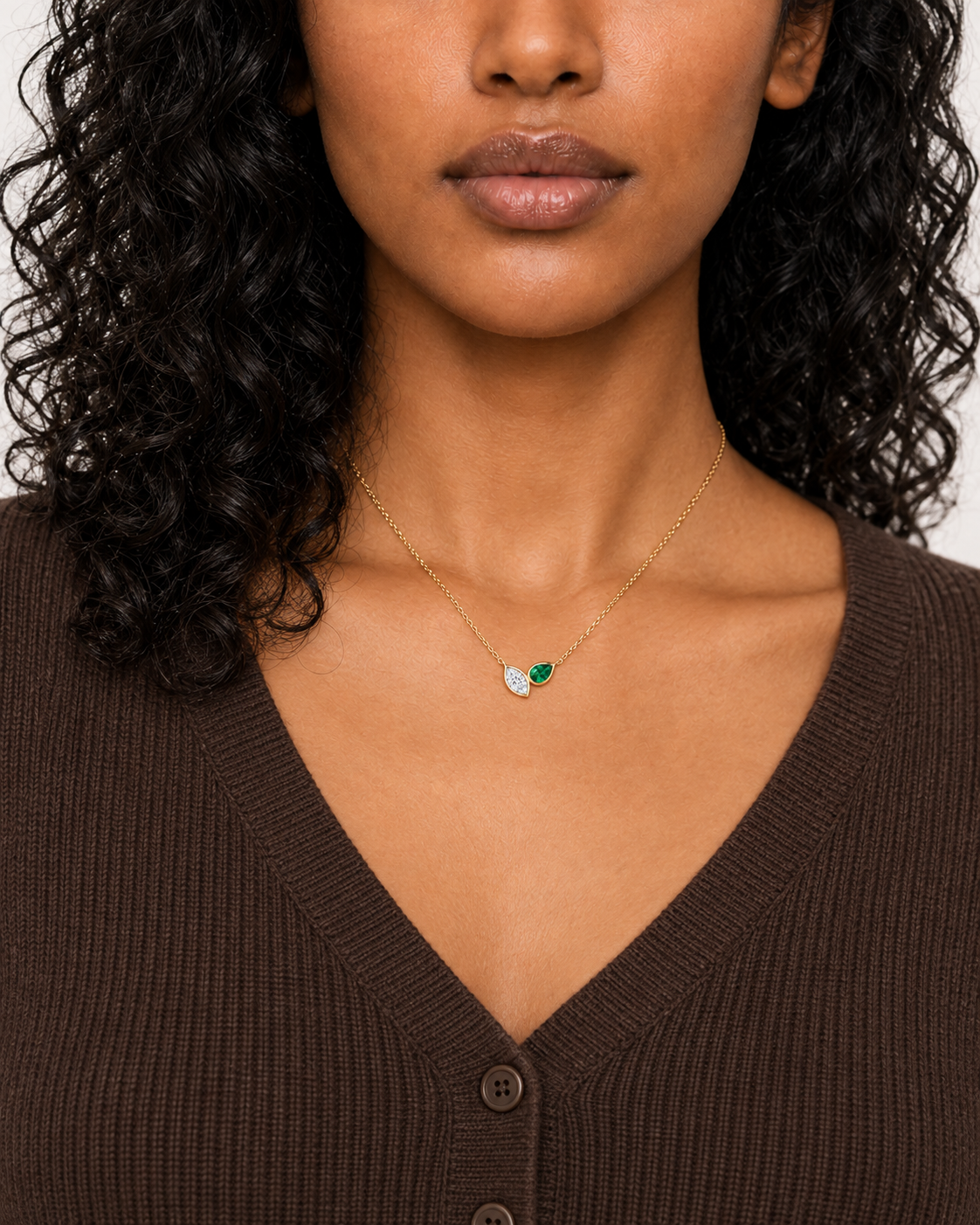 Twin Leaf Necklace — Second worn