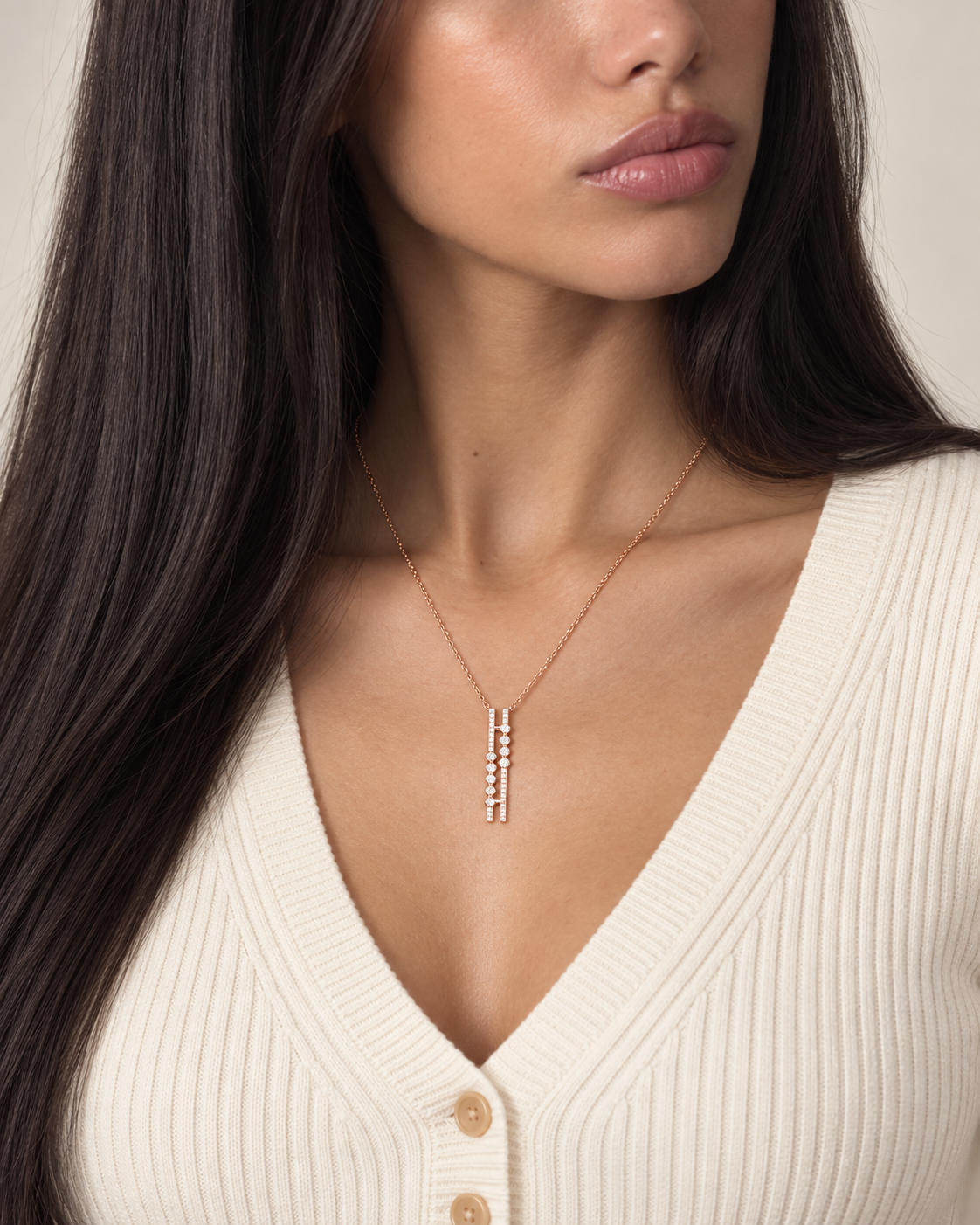 Twin Line Necklace — Second worn
