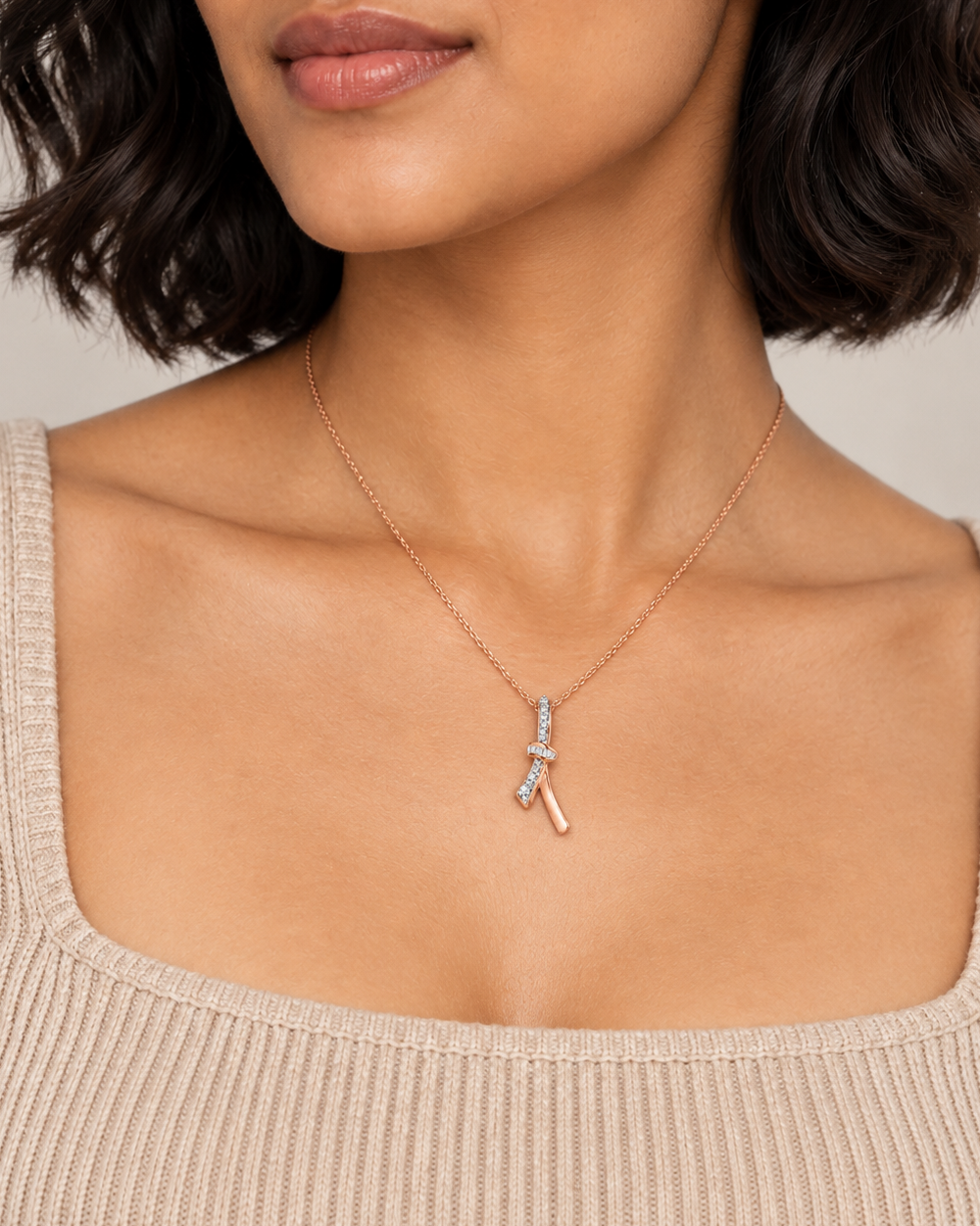 Twisted Ribbon Necklace — Second worn