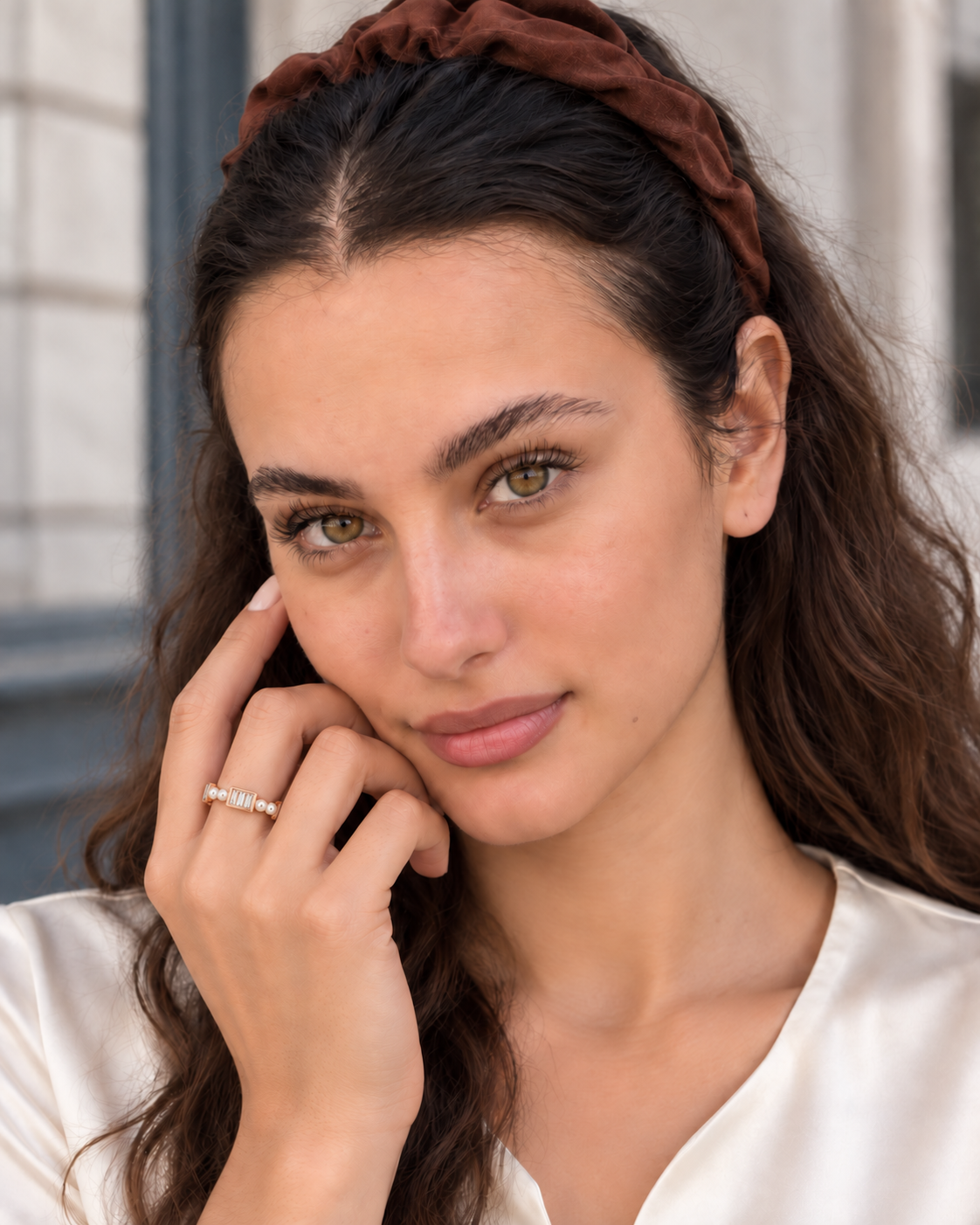 Baguette Bead Ring - Farther worn