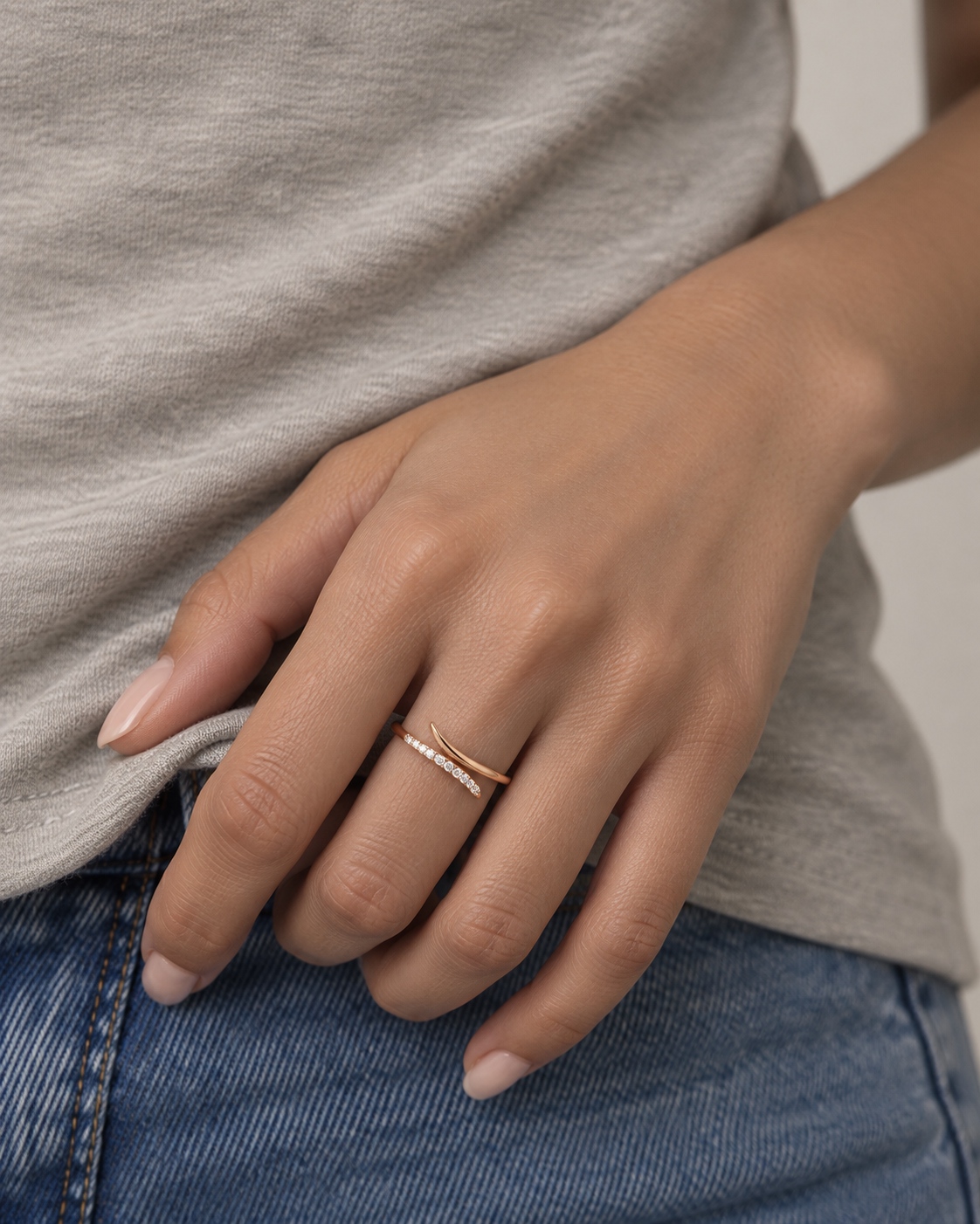Twin Curve Ring - Farther worn