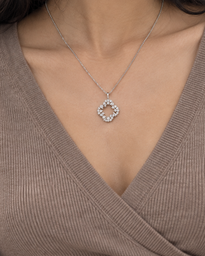 Floral Square Necklace - Second worn