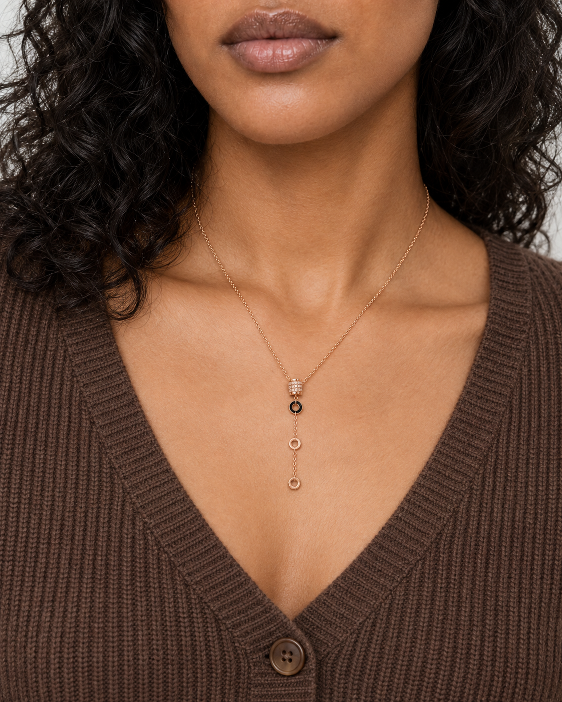 Helix Drop Necklace - Close worn