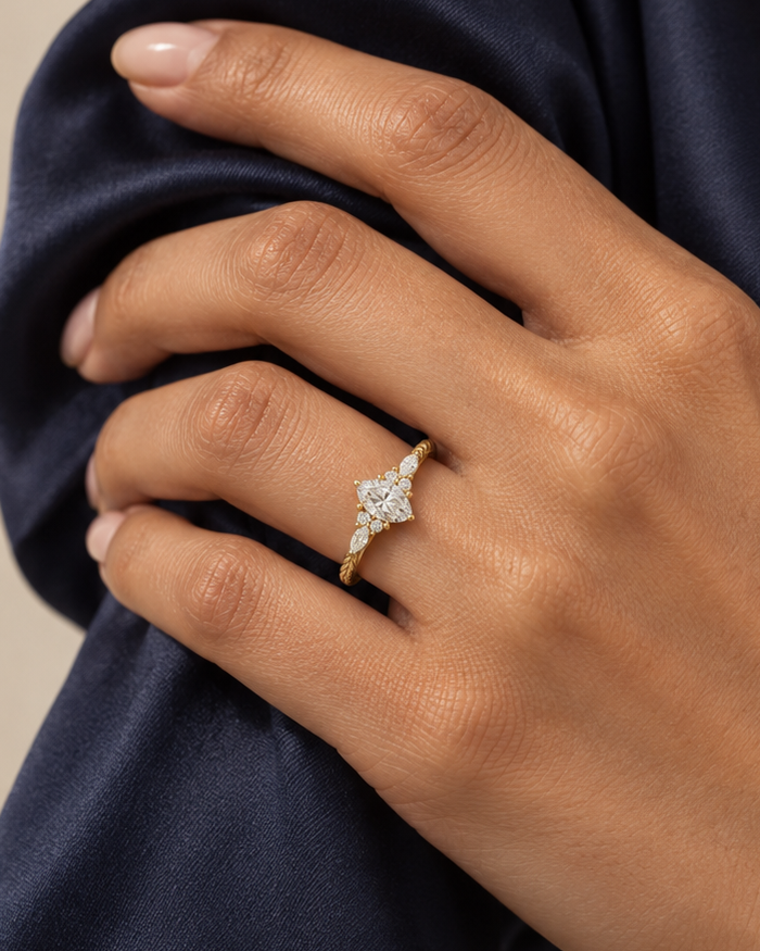 Braided Marquise Ring - Farther worn