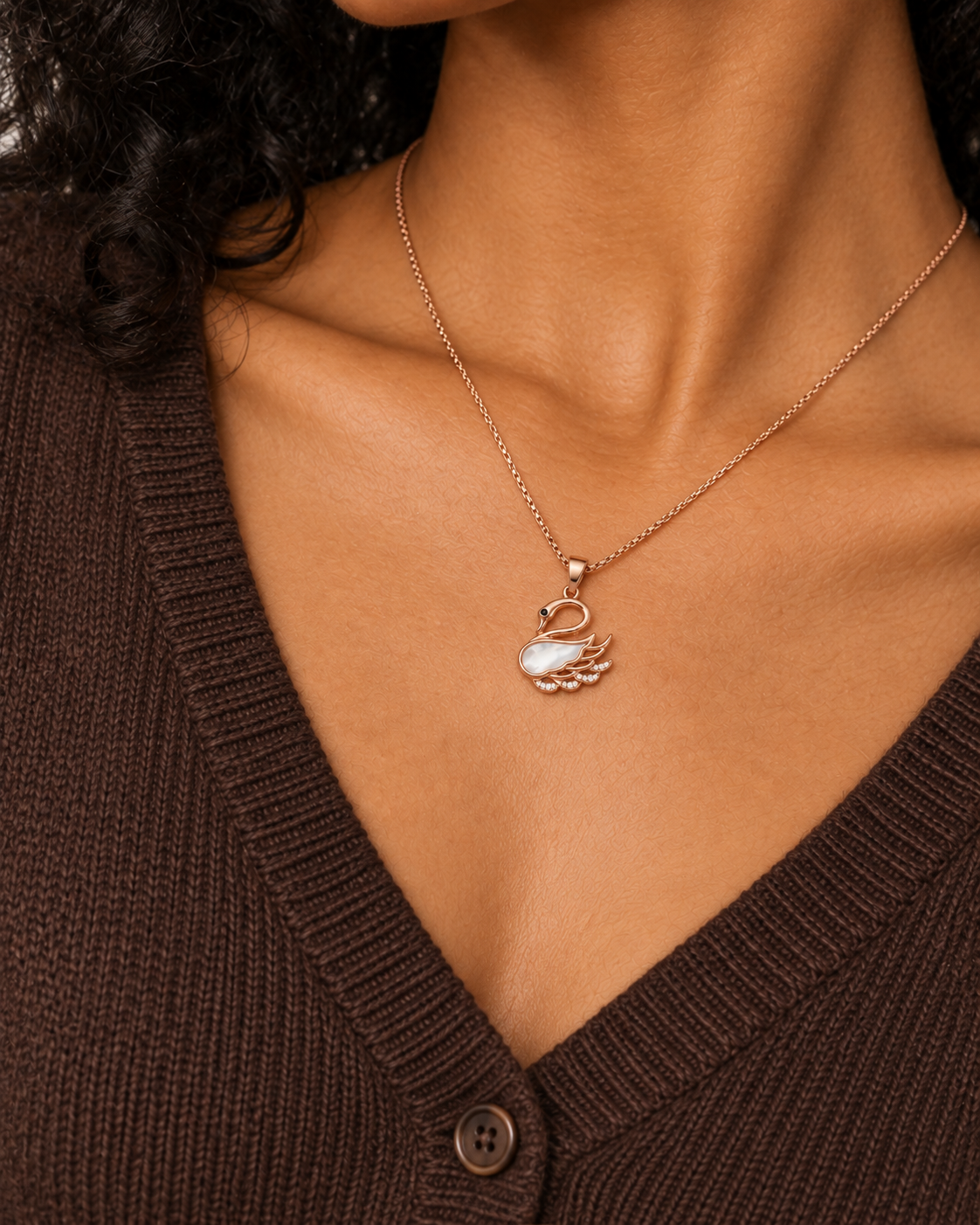 Sculpted Swan Necklace - Second worn