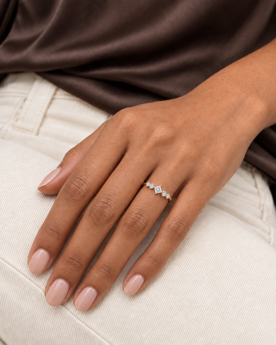 Geometric Row Ring — Close hand