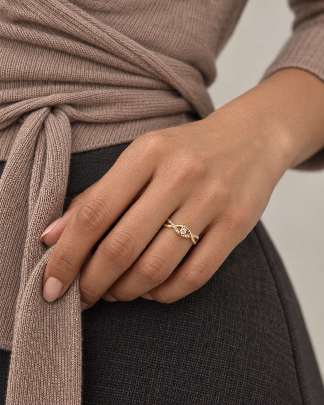 Infinity Marquise Ring — Farther worn