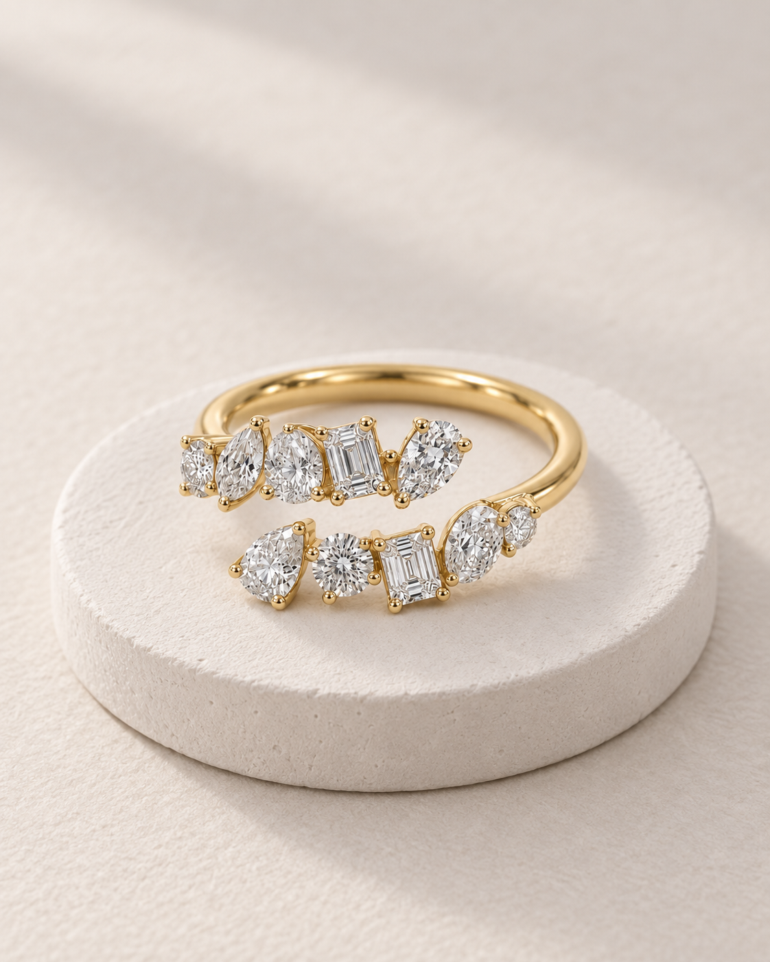 Mixed-Cut Bypass Ring — Design-led creative