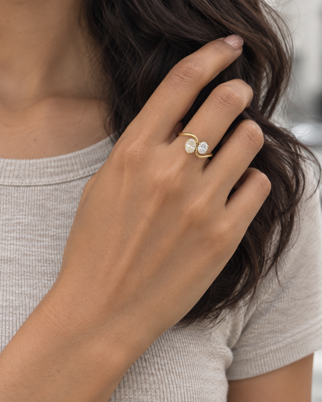 Oval Bypass Ring — Farther worn