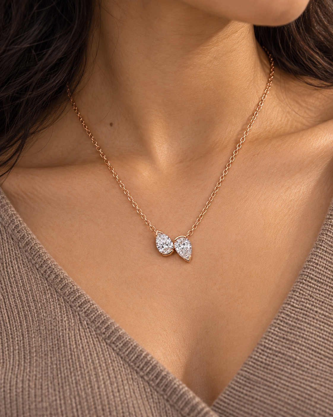 Twin Pear Necklace — Second worn