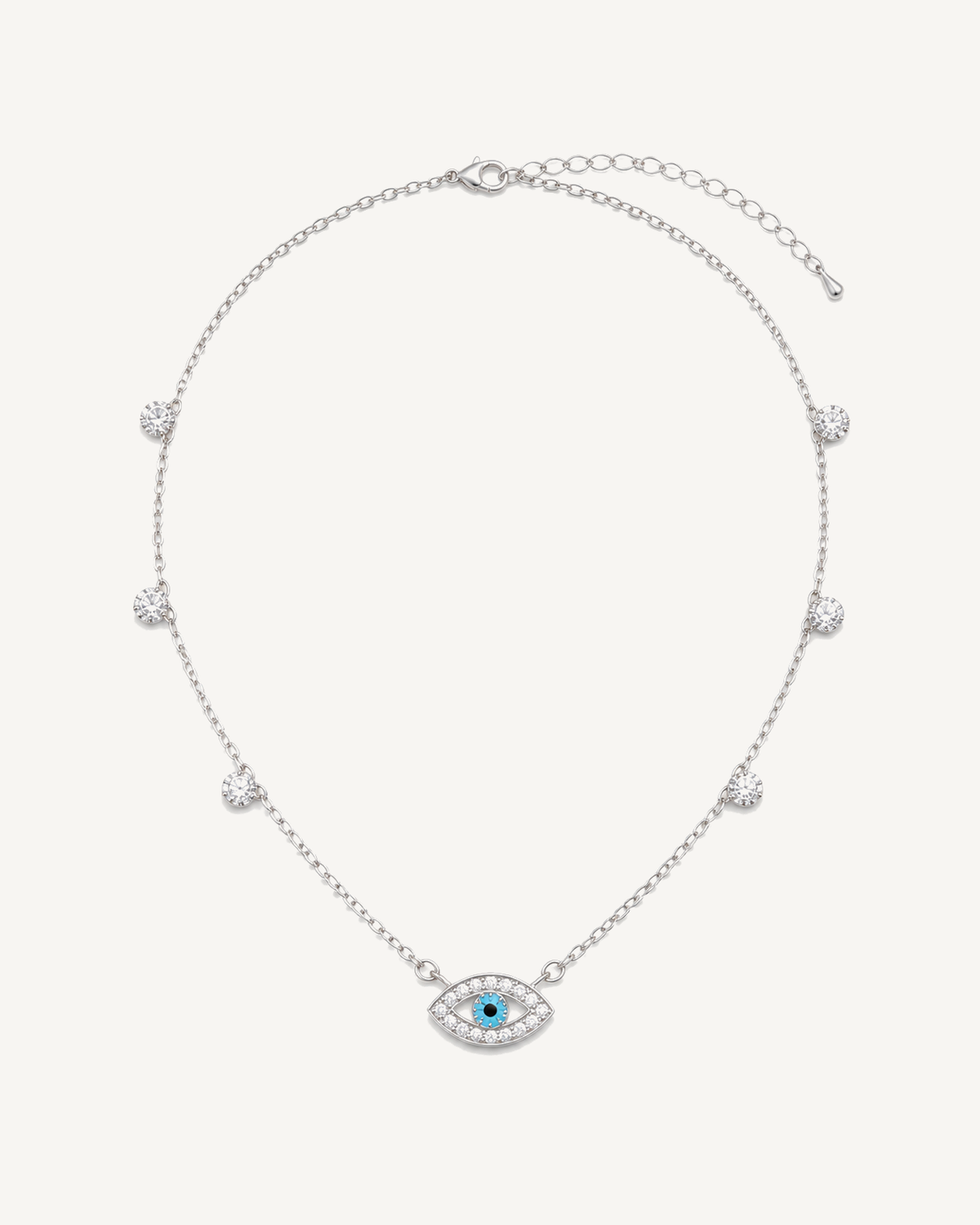 Evil Eye Necklace product image on Oyster Silk background