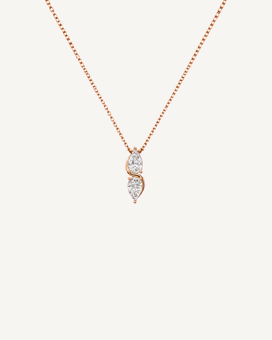 Double Pear Necklace product image on Oyster Silk background