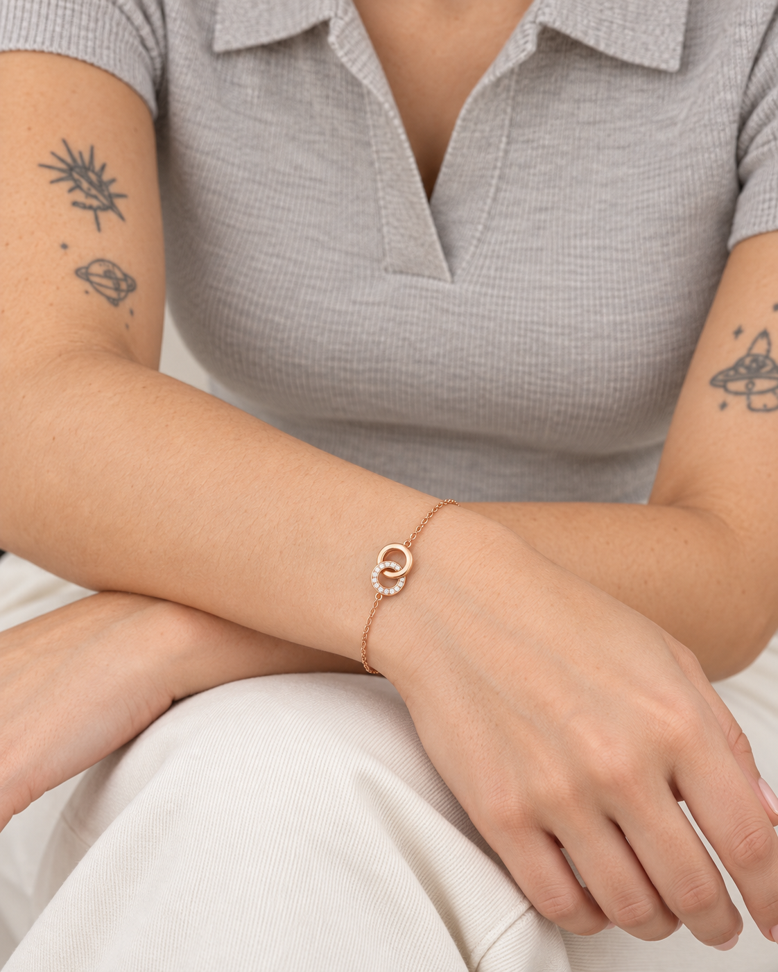 Inner Loop Bracelet — worn close view