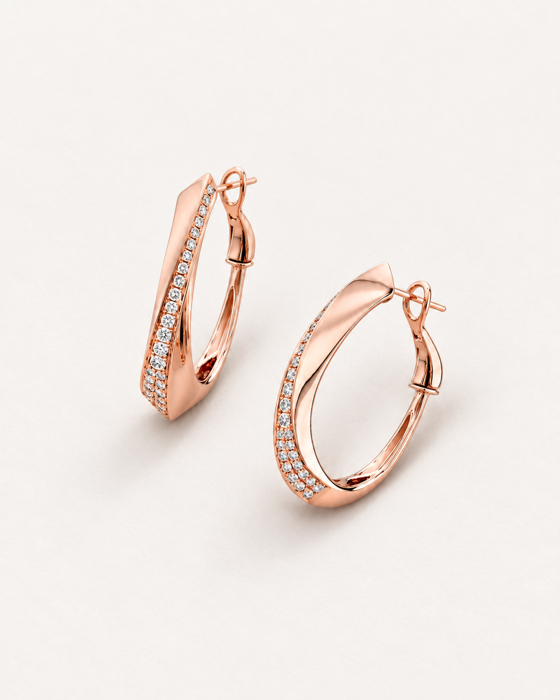 Angled Pavé Hoops — complete product view
