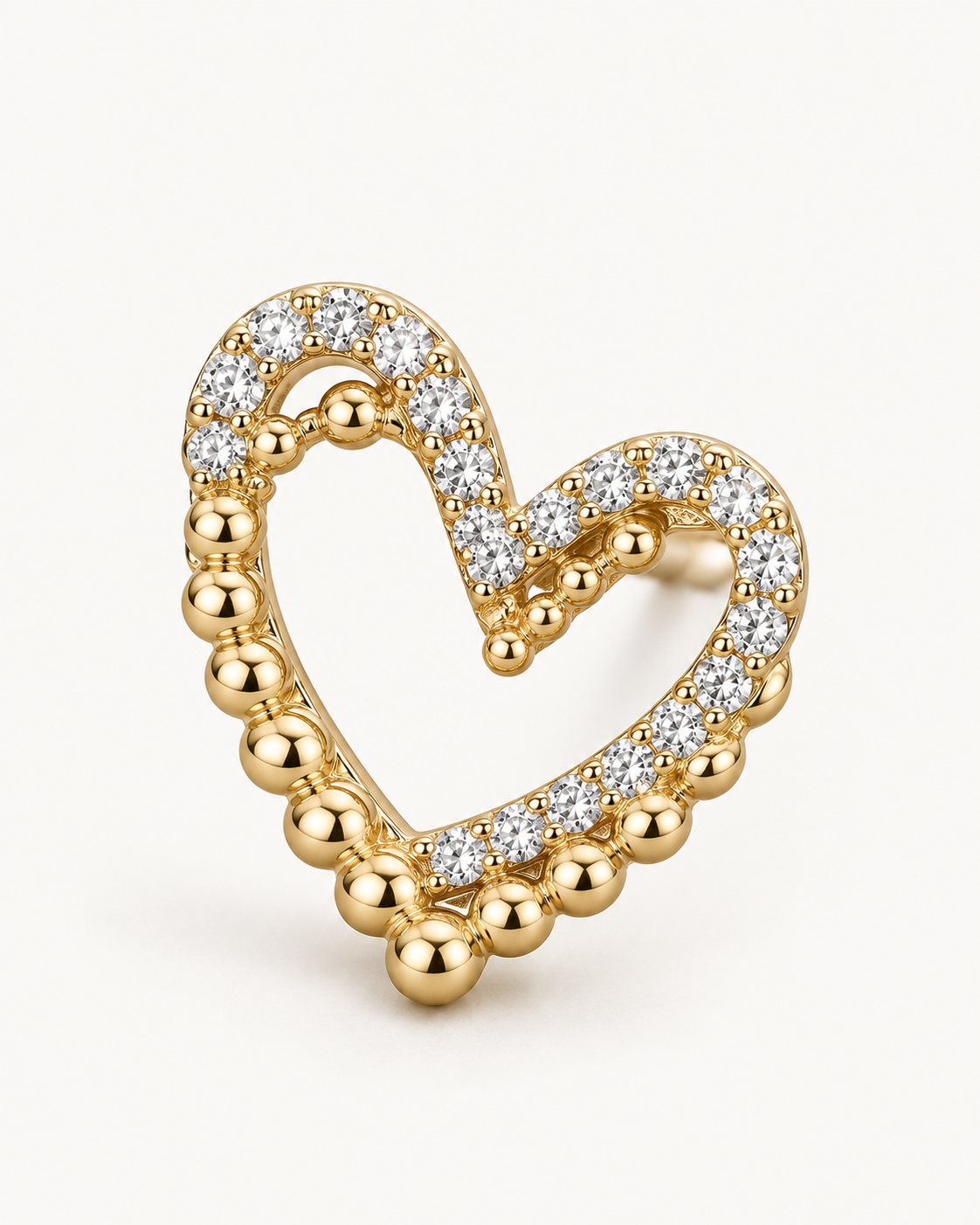 Beaded Heart Studs — construction detail