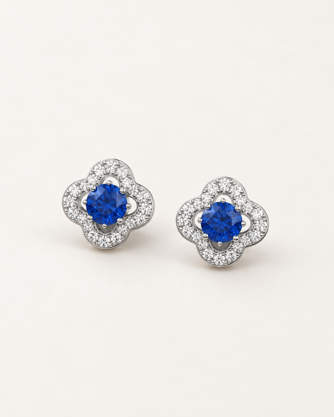 Blue Clover Studs — complete product view