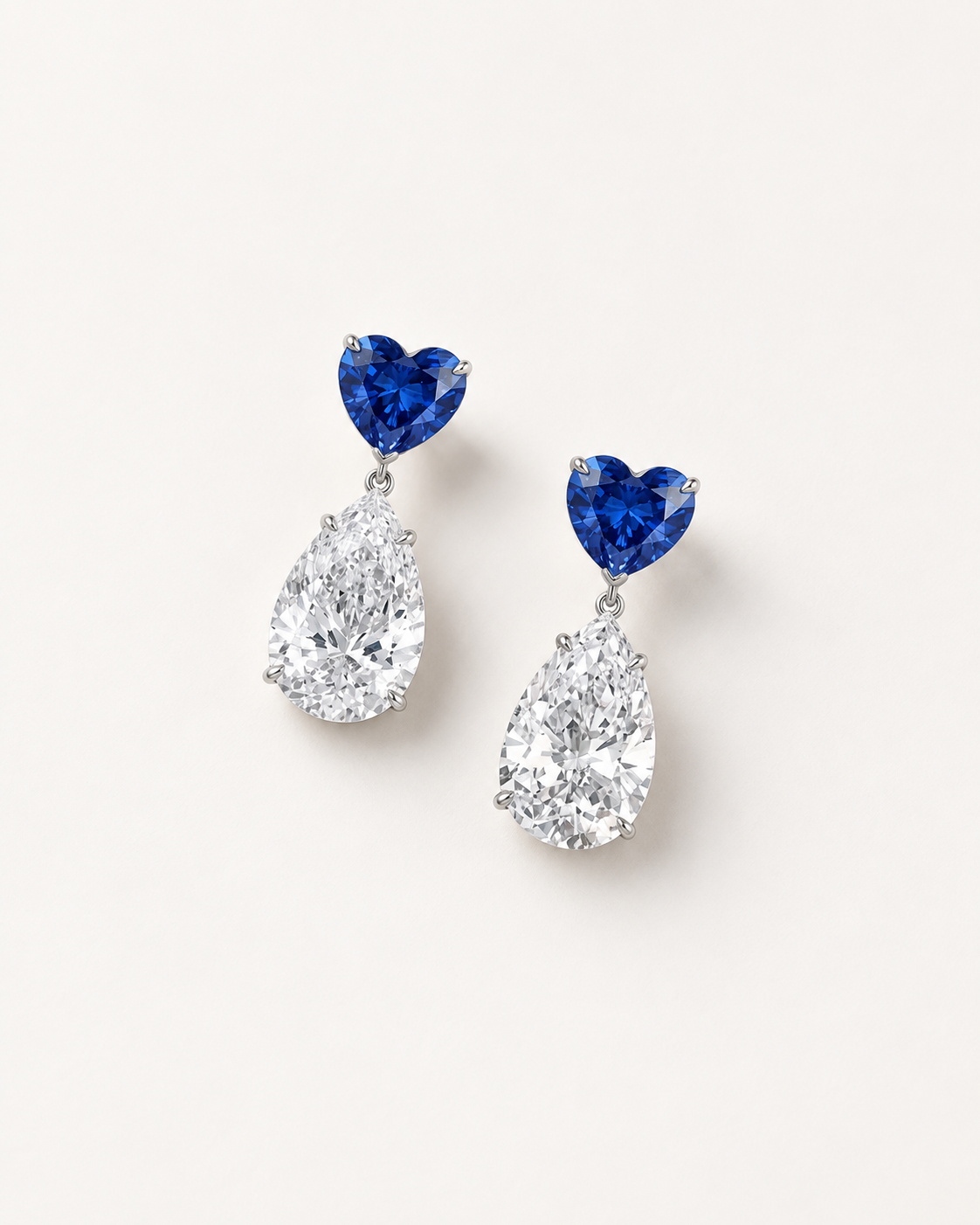 Blue Heart Drop Earrings — complete product view