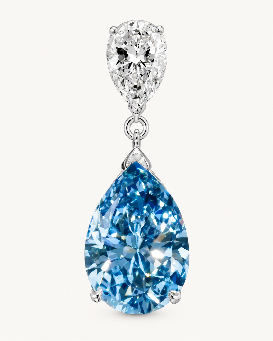 Blue Pear Drop Earrings — construction detail
