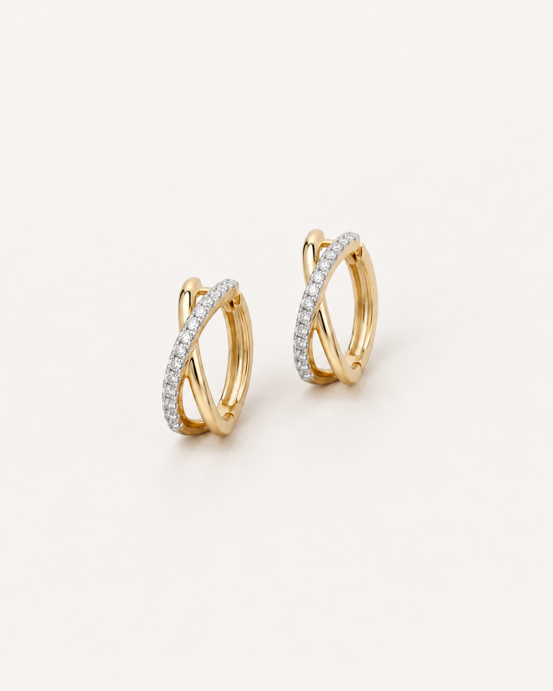 Crossing Pavé Hoops — complete product view