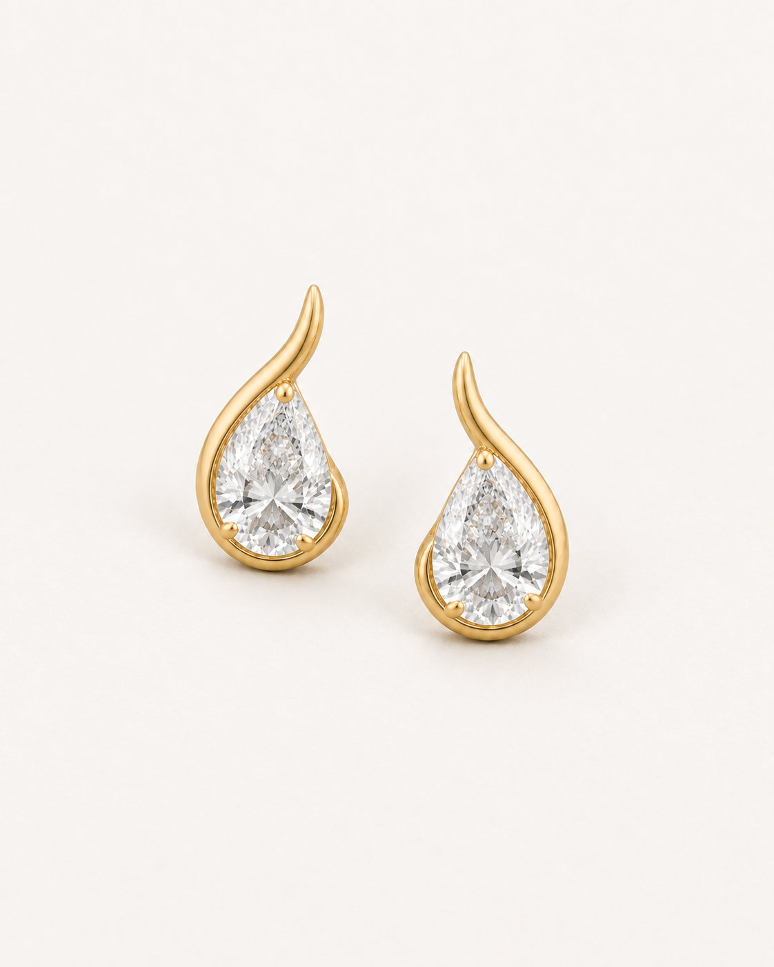Curved Pear Studs — complete product view