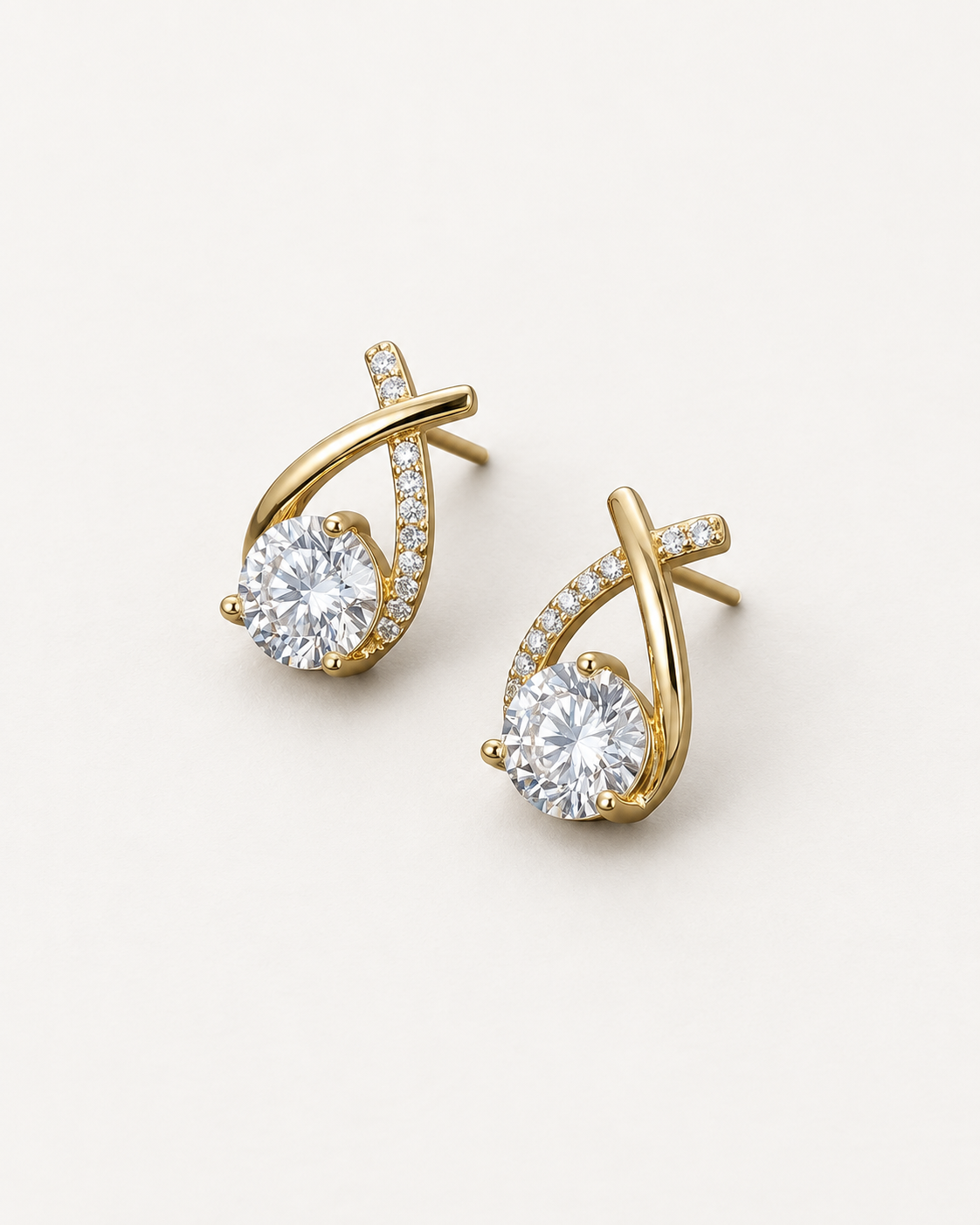 Curved Solitaire Studs — complete product view