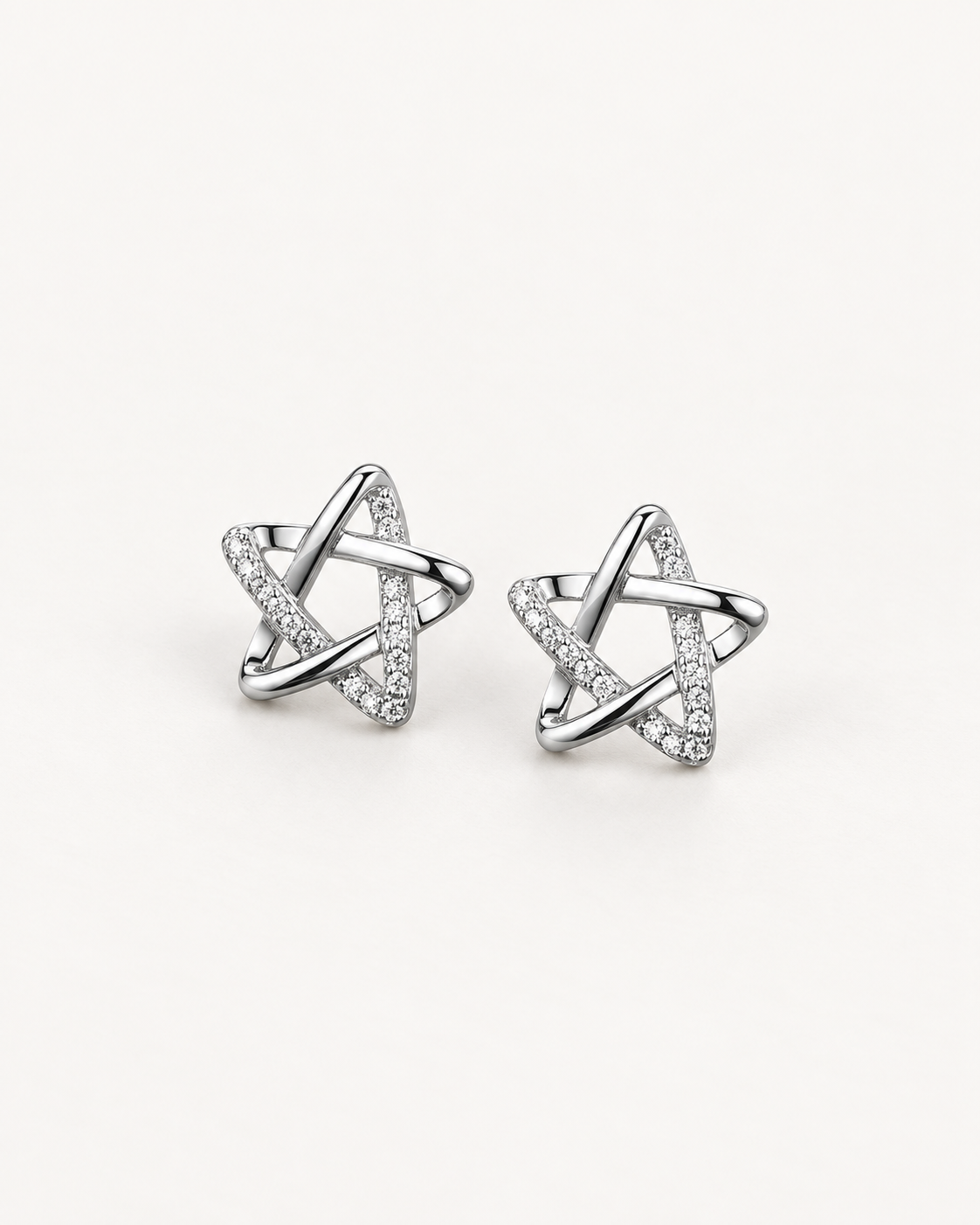 Interwoven Star Studs — complete product view