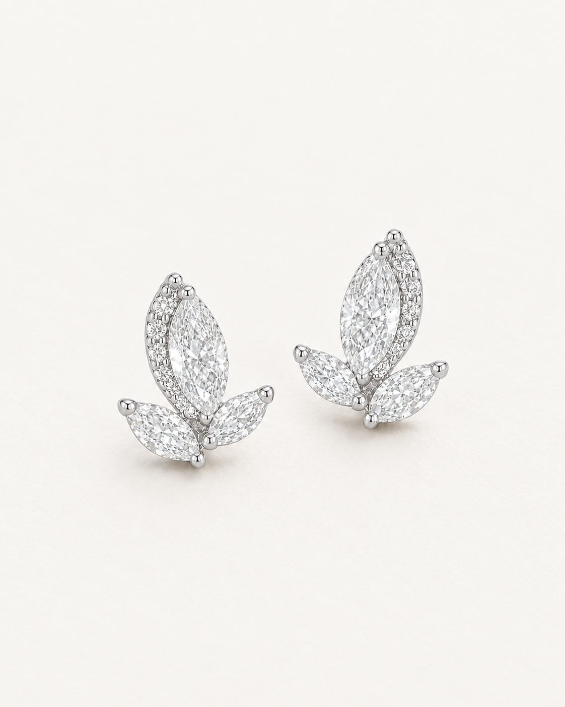 Marquise Leaf Studs — complete product view