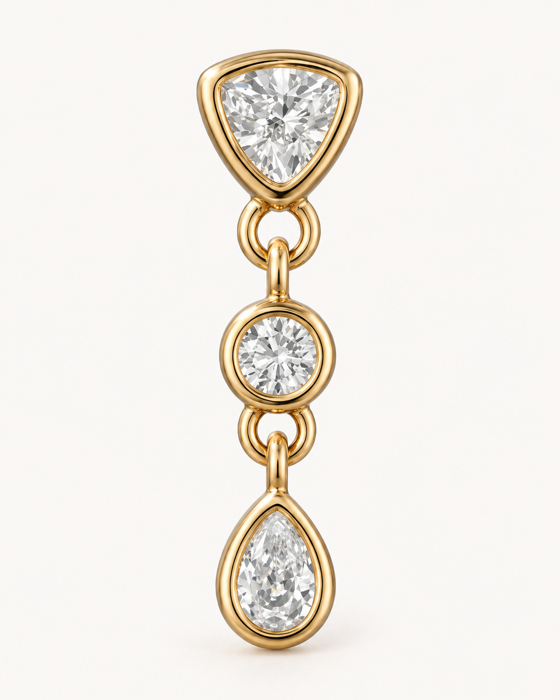 Mixed-Shape Drop Earrings — construction detail