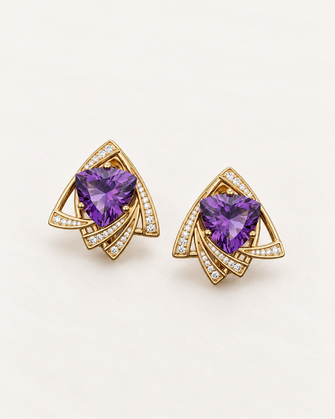 Purple Pear Studs — complete product view