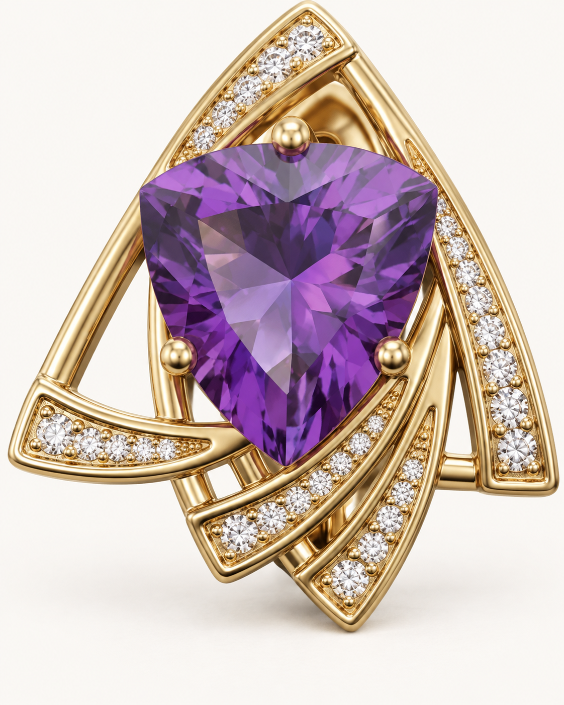 Purple Pear Studs — construction detail