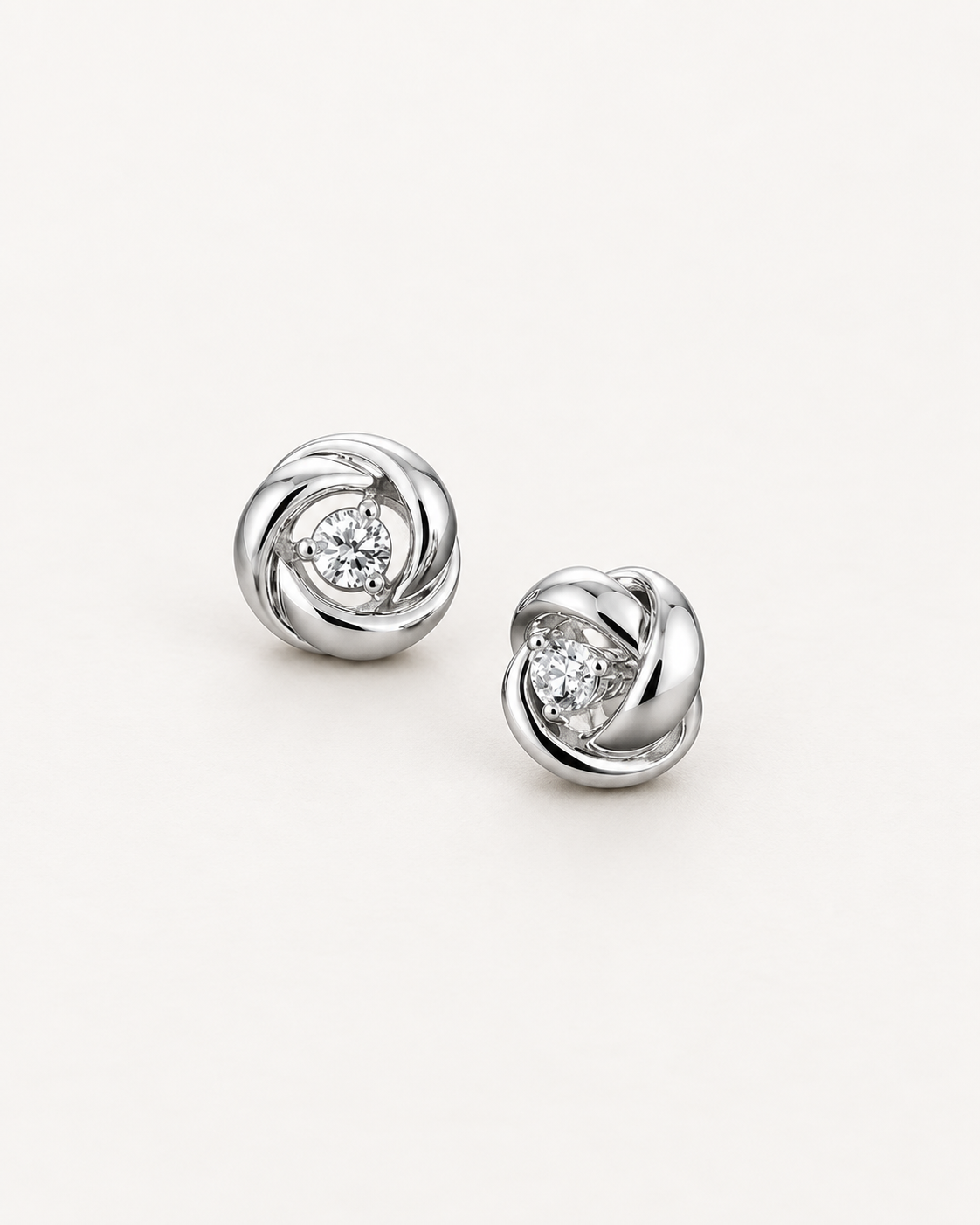 Spiral Solitaire Studs — complete product view
