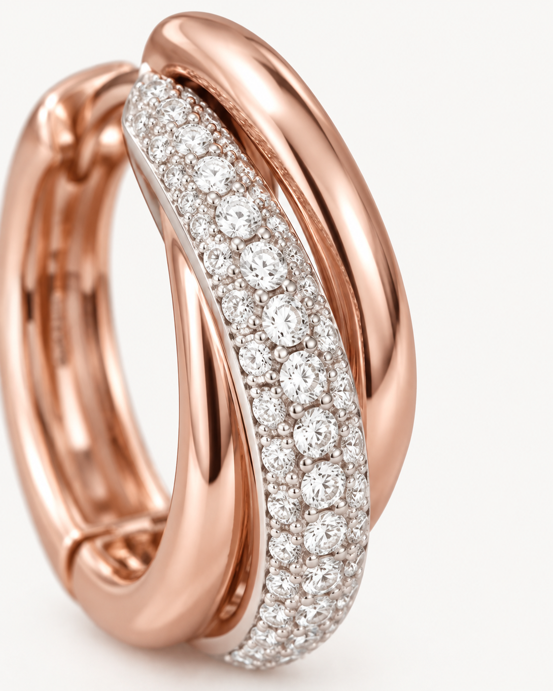 Split Pavé Hoops — construction detail