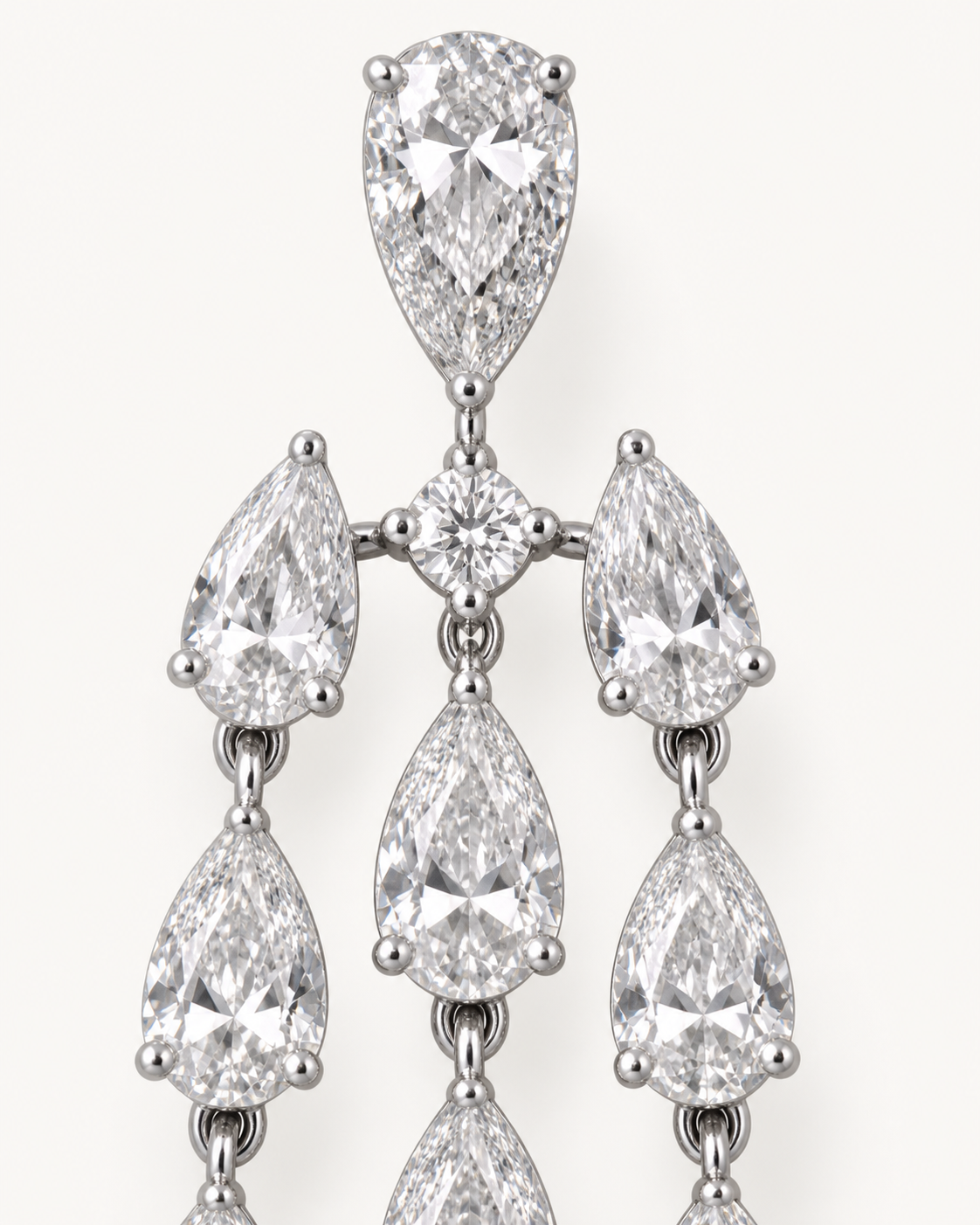 Three-Strand Drop Earrings — construction detail