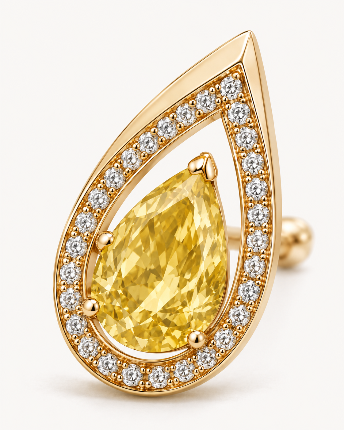 Yellow Pear Studs — construction detail