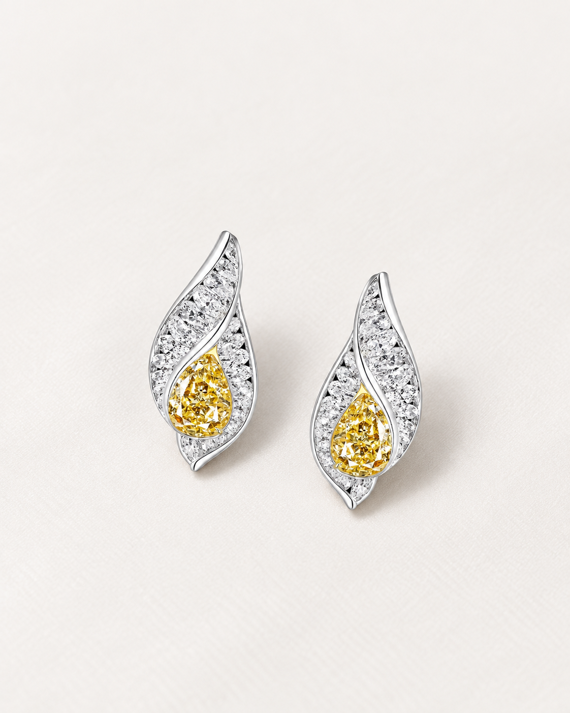 Yellow Teardrop Studs — complete product view