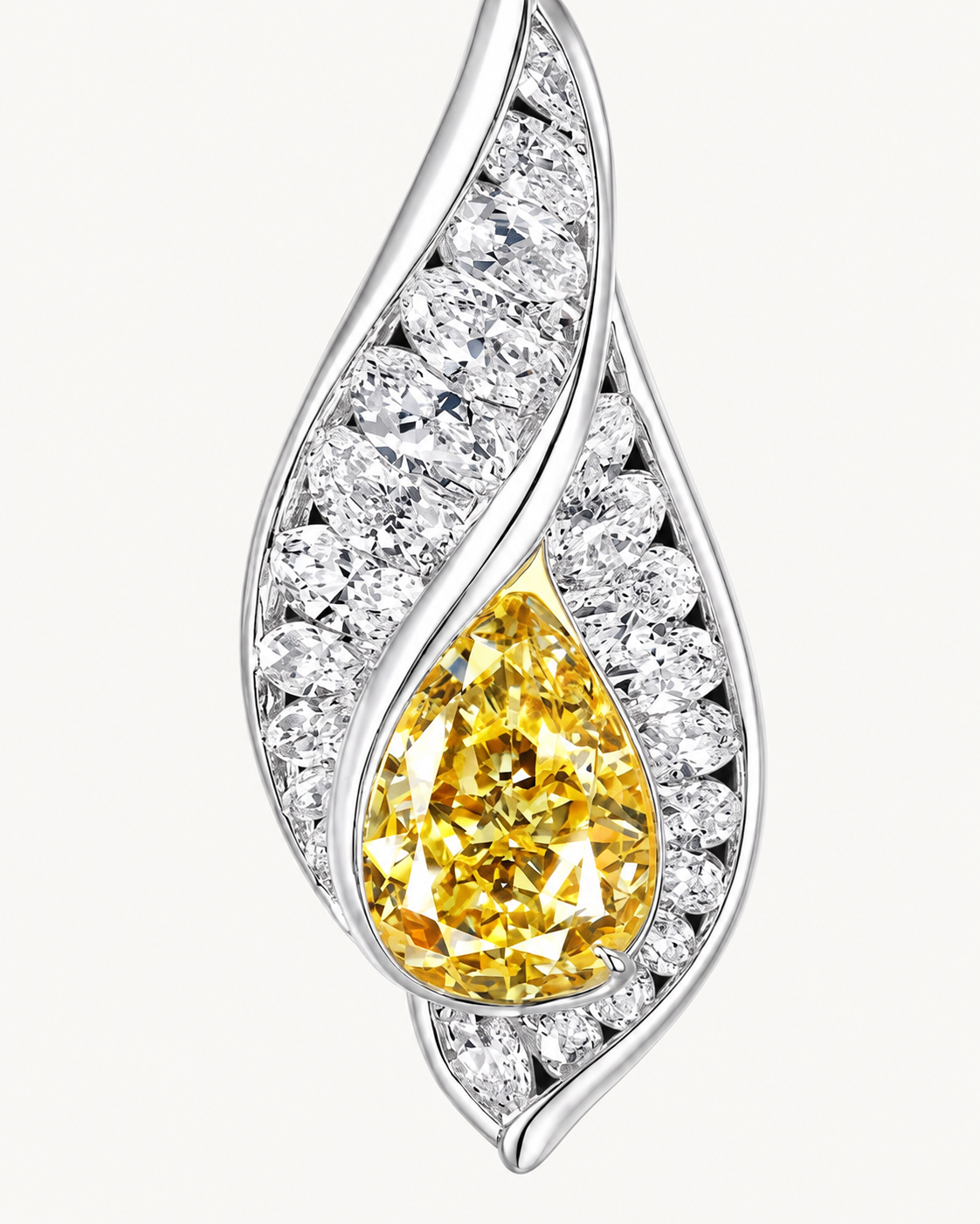 Yellow Teardrop Studs — construction detail
