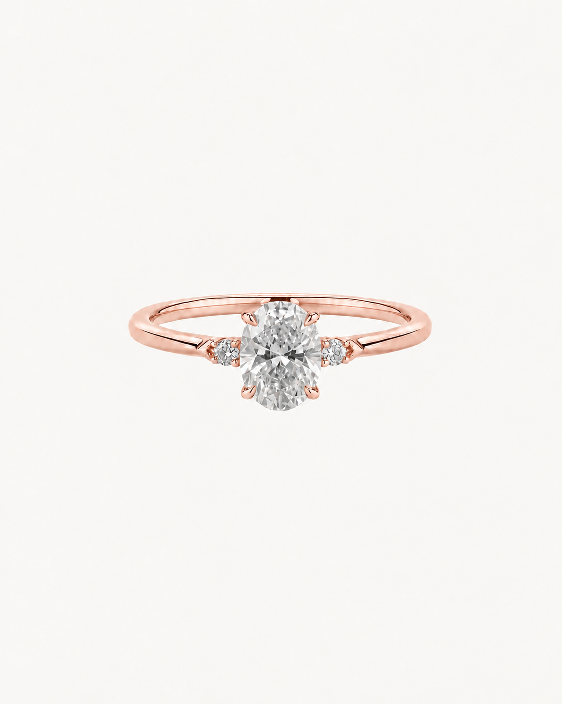 Blue Oval Ring - Rose Gold