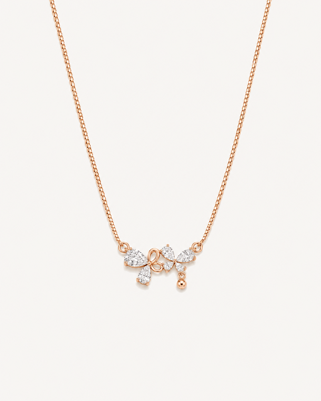Butterfly Bond Necklace - Rose Gold