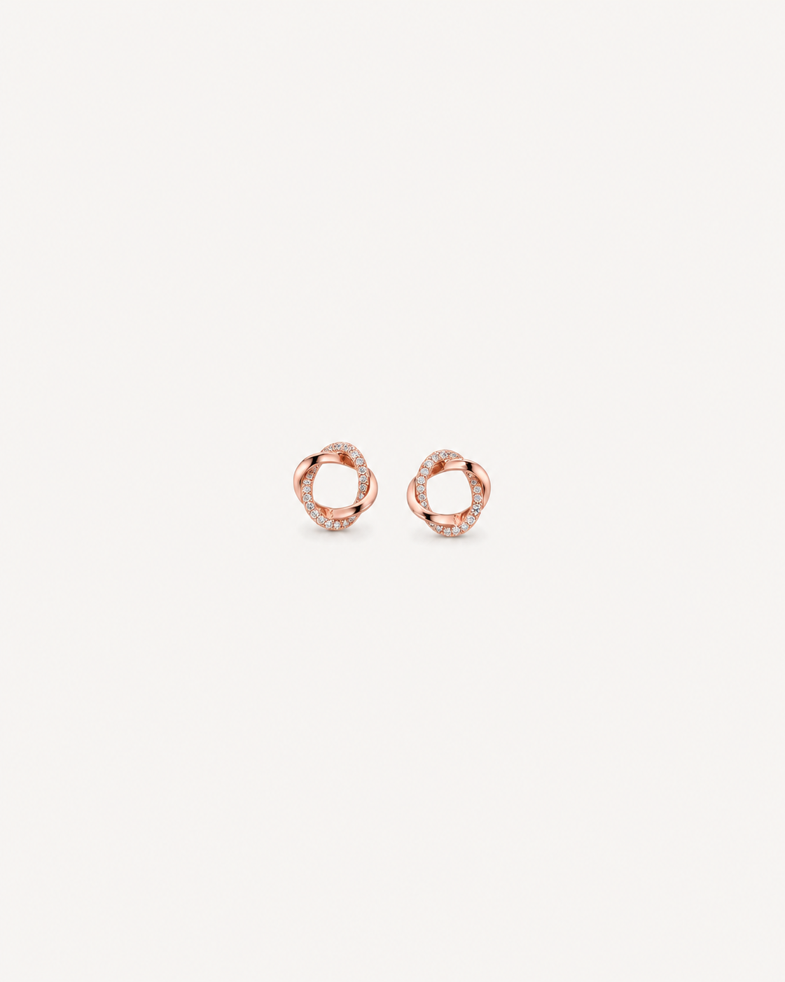 Twisted Circle Studs - Rose Gold
