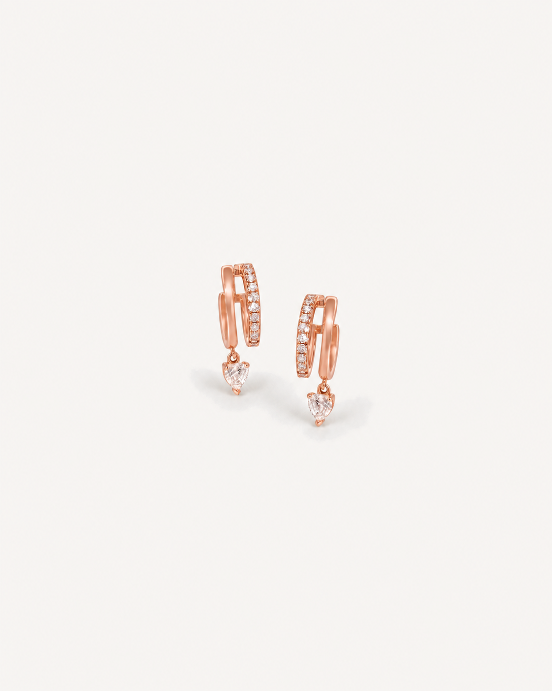 Pear Drop Hoops - Rose Gold