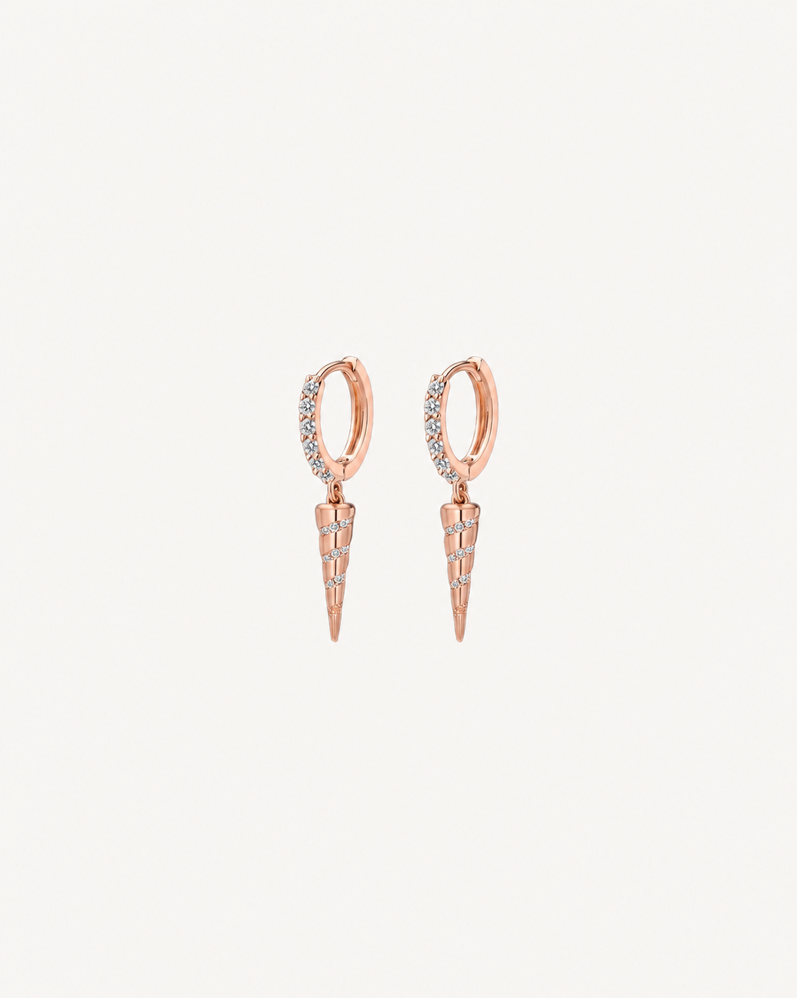 Wrapped Spike Hoops - Rose Gold